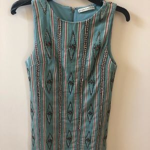 Alice + Olivia Beaded Embroidered Shift Dress SZ 2